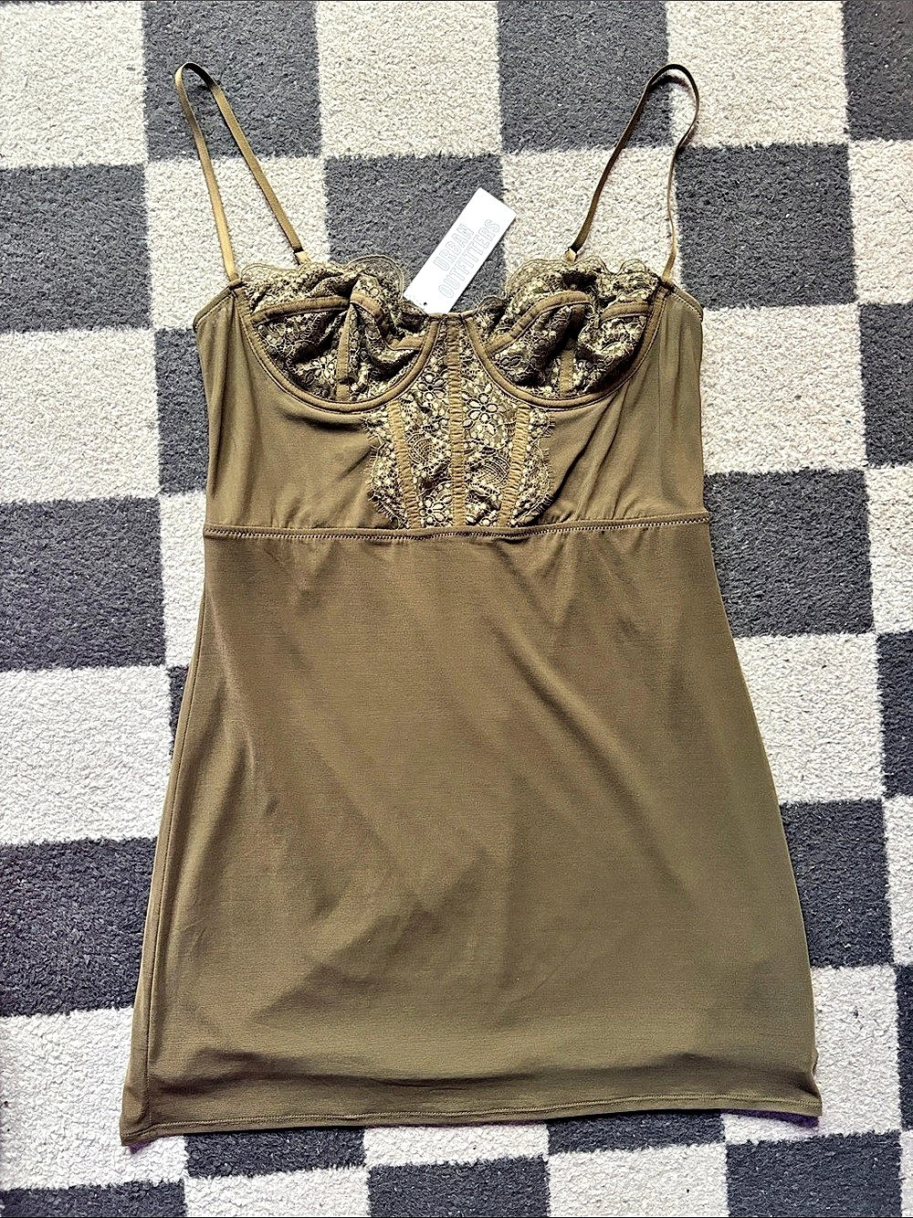 Urban Outfitters Modern Love Corset Mini Dress Lace Trim NWT